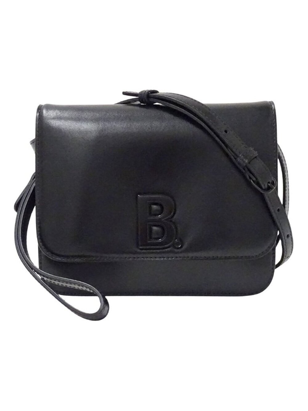 Balenciaga Shoulder Bag Clutch 2-Way Leather Black Small